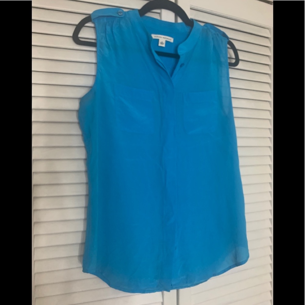 💙Blue Silk Blouse💙EUC